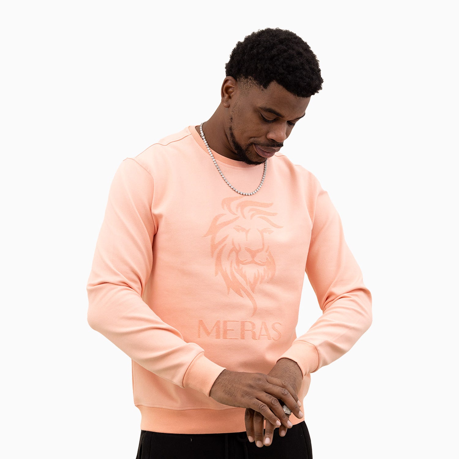 meras-mens-classic-logo-crew-neck-sweatshirt-mc2305-peach