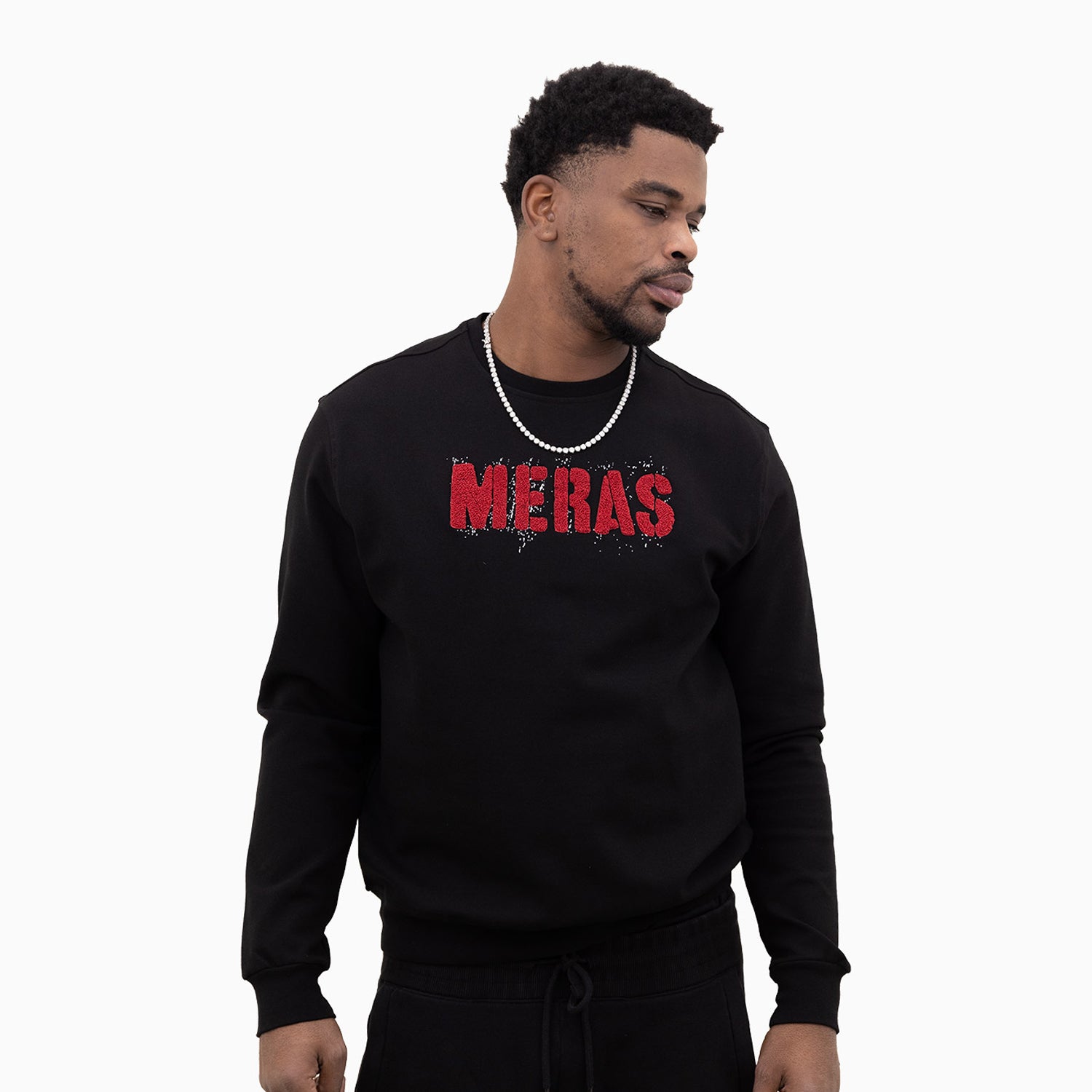 meras-mens-classic-logo-crew-neck-sweatshirt-mc2307-black