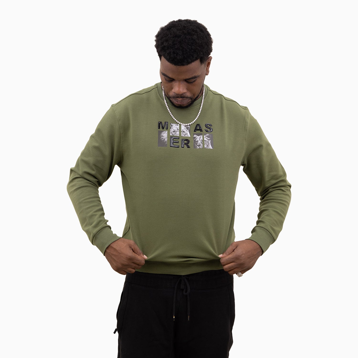 meras-mens-classic-logo-crew-neck-sweatshirt-mc2308-olive