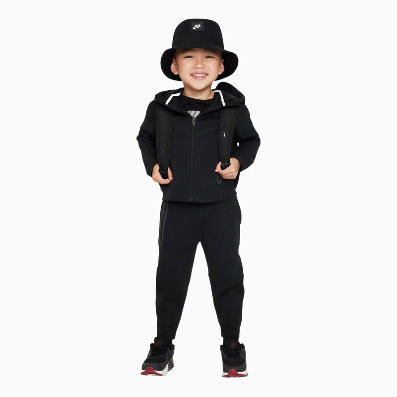 Kid's Sportswear Tech Fleece Tracksuit (Black) - Full-zip hoodie and tapered pants for athletes