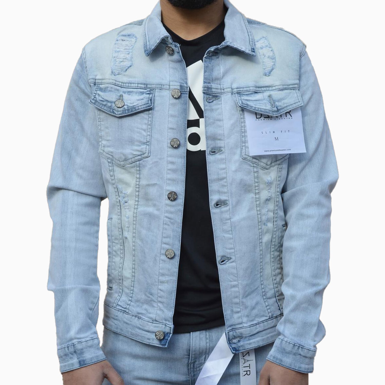 Premium Disaster Men's Ice Blue Denim Jacket