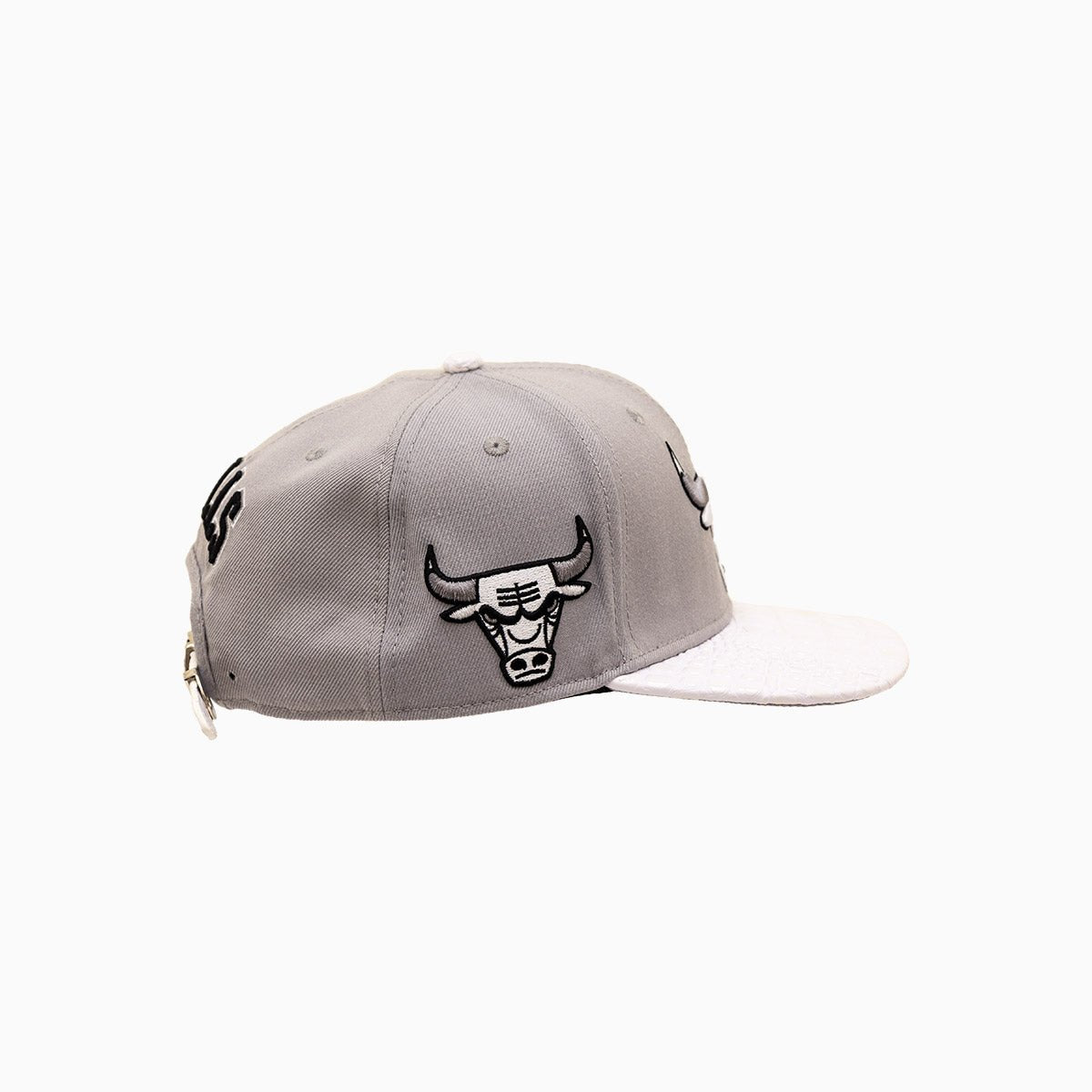 Chicago Bulls NBA Leather Visor Wool Snapback Hat