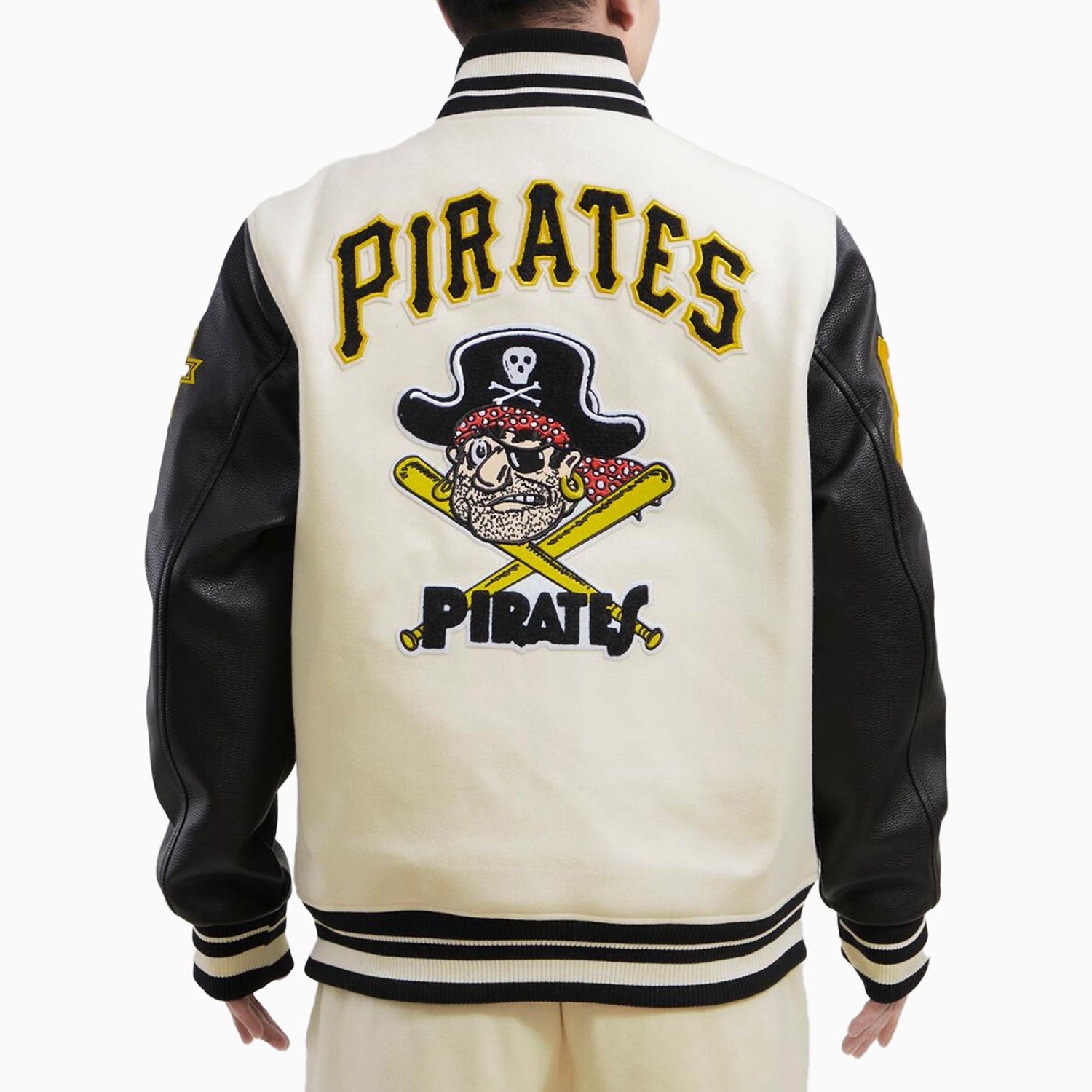 Wool/Leather Pittsburgh Steelers Mash Up Varsity Jacket - Jackets