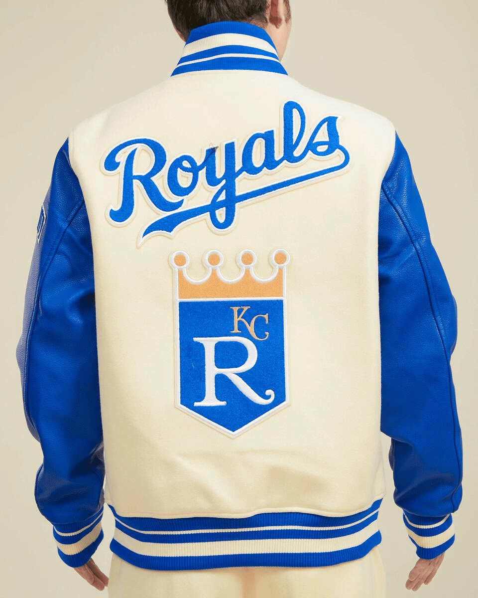 Men's Kansas City Royals MLB Retro Classic Rib Wool Varsity Jacket