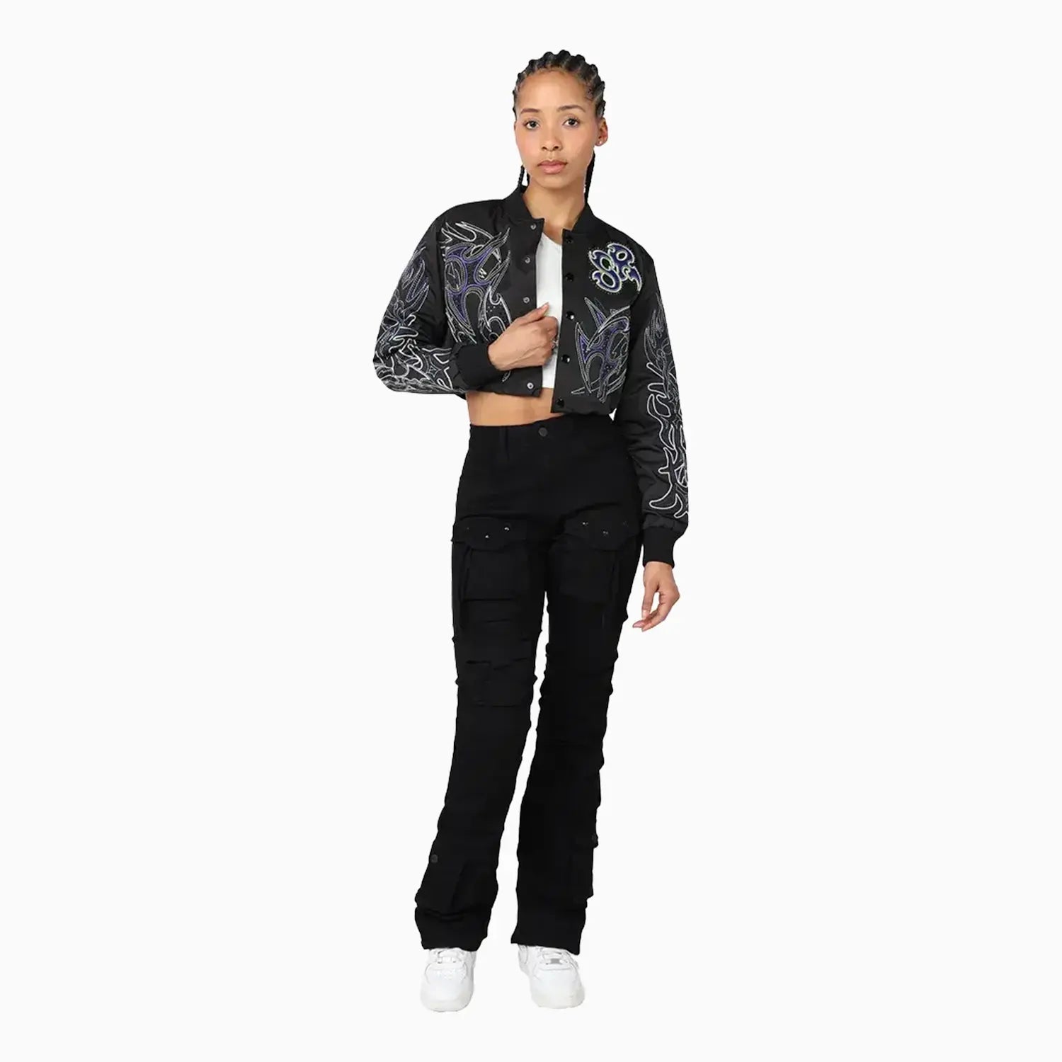 smoke-rise-womens-coated-nylon-light-jacket-ew25106-blk