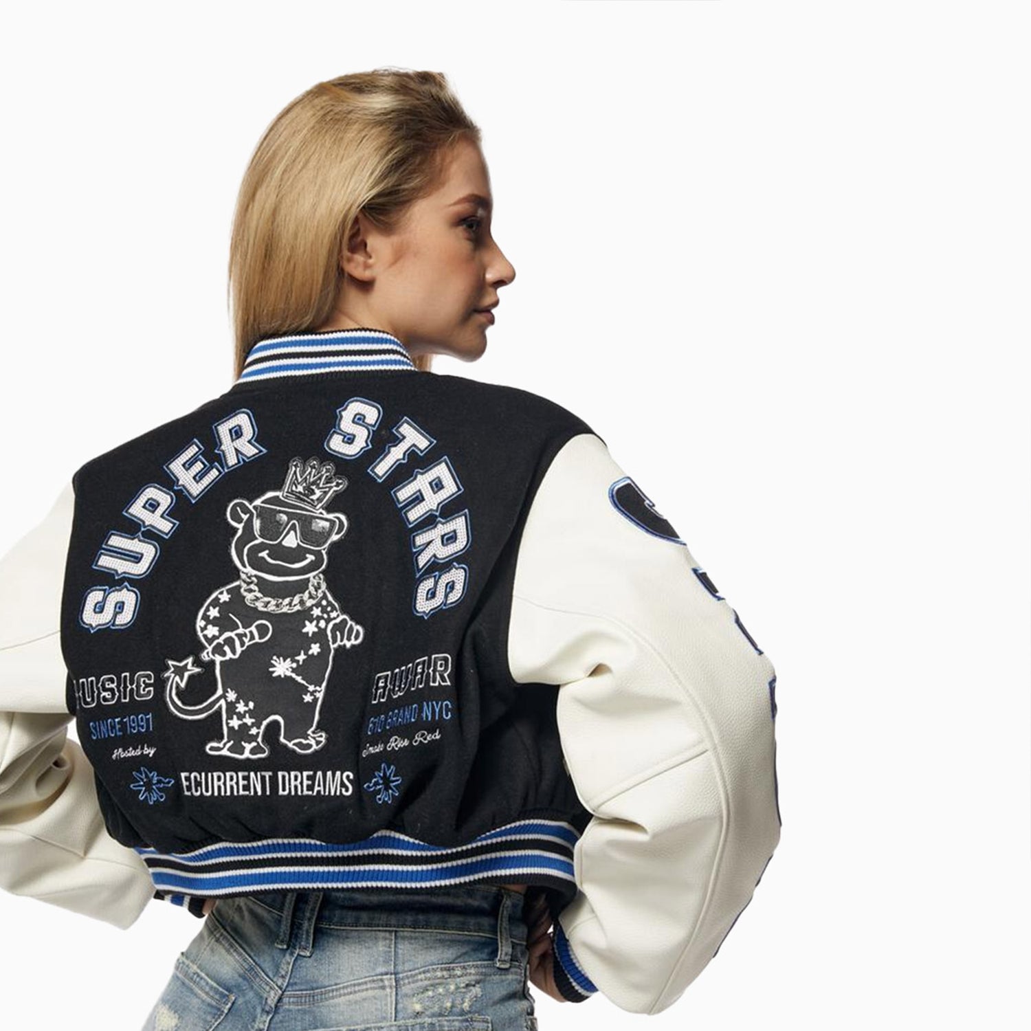 WMNS Smoke Rise Wool Crop Fashion Varsity Jacket