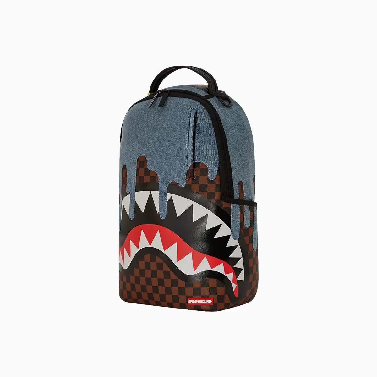 sprayground-fabric-house-shark-drip-backpack-b6262-dnmbrn