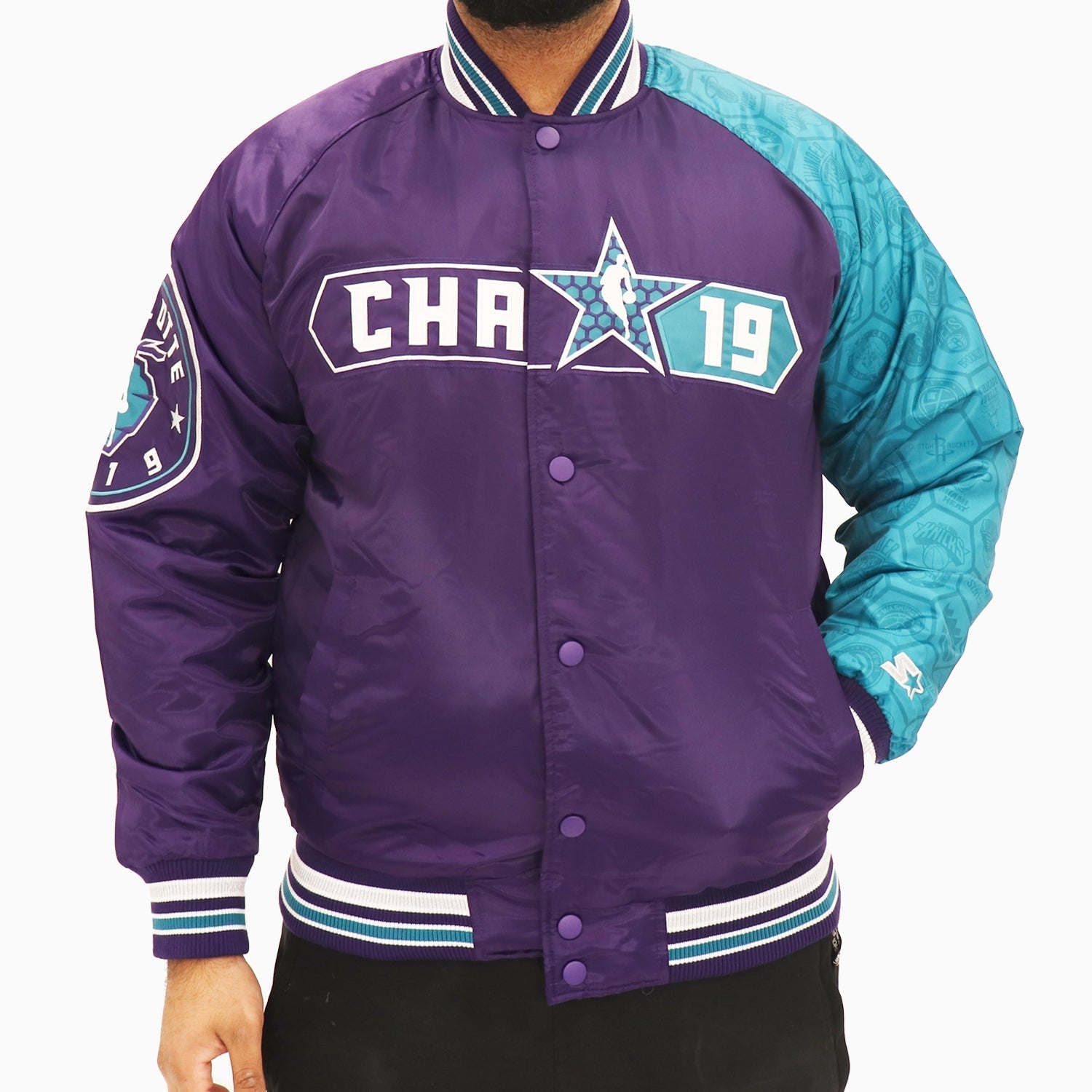 Starter Men's NBA Charlotte Hornets All Star Varsity Satin Jacket