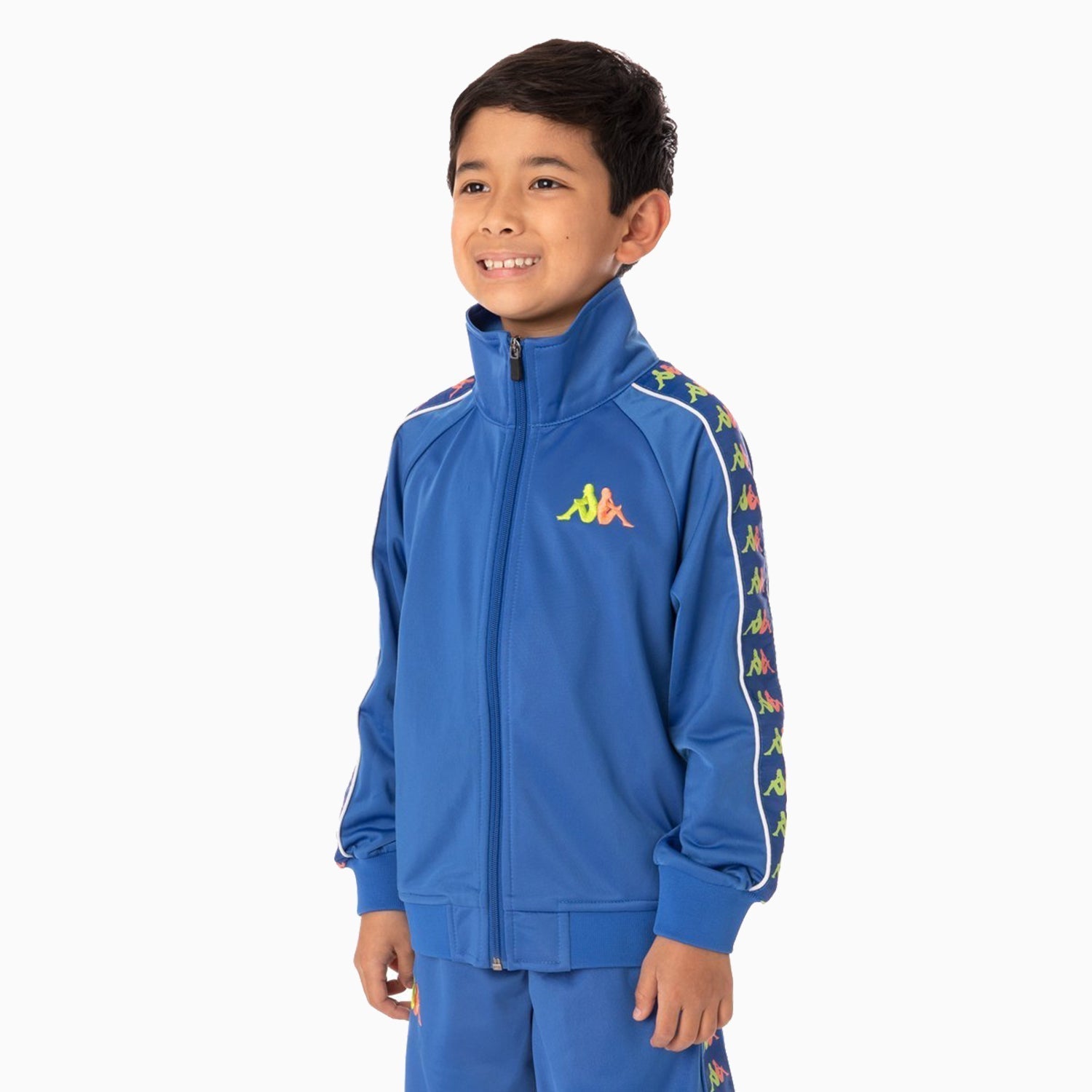 Kappa Kid s 222 Banda Carambie Tracksuit Blue Green Orange Grey 10