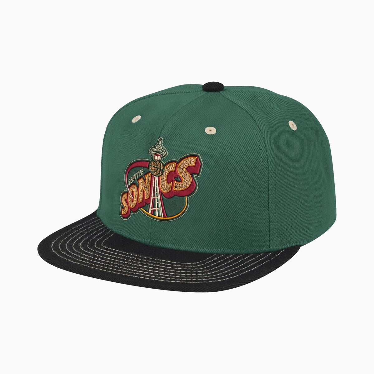 Shop Mitchell & Ness Seattle Supersonics HWC 3 Block Strapback Hat